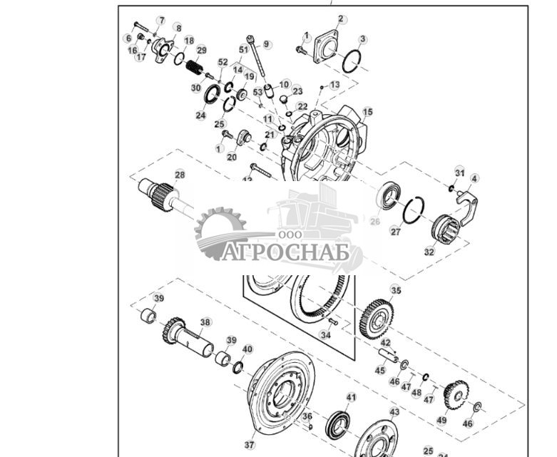 Трансмиссия реверсивного механизма и детали крепления, 3 паза — 3HB - ST818248 602.jpg